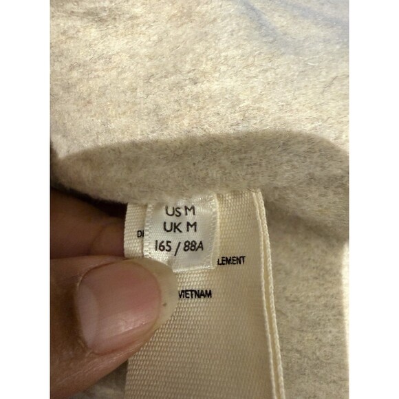 Free People Double Breasted Wool Blend Coat Size M Maxi Coat in Sand Oversized - Picture 14 of 16